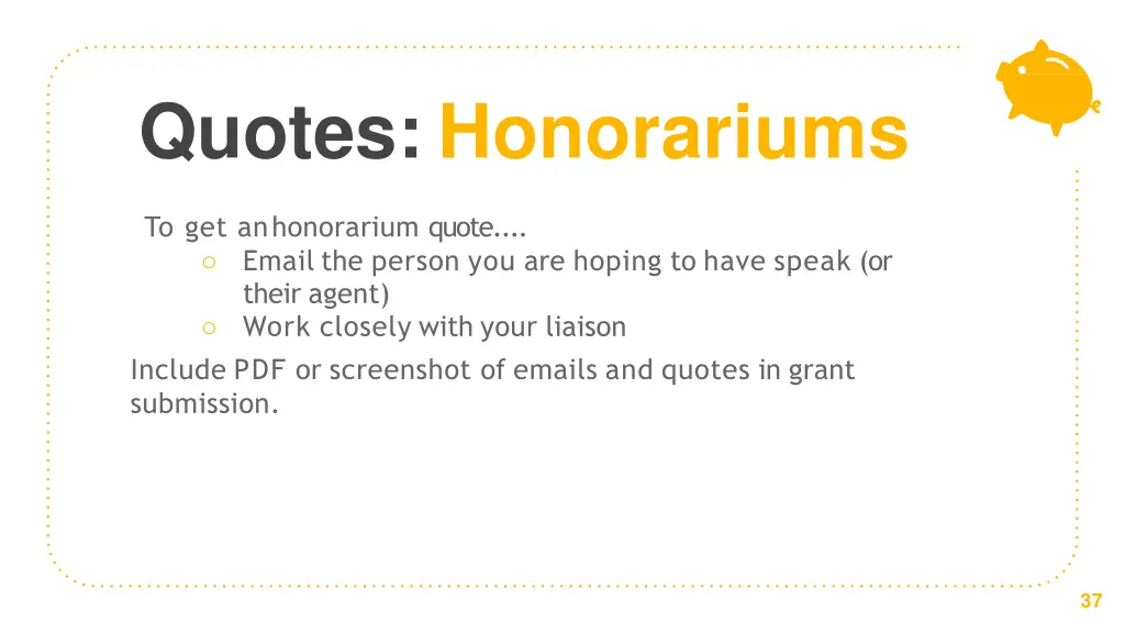 quotes honorariums