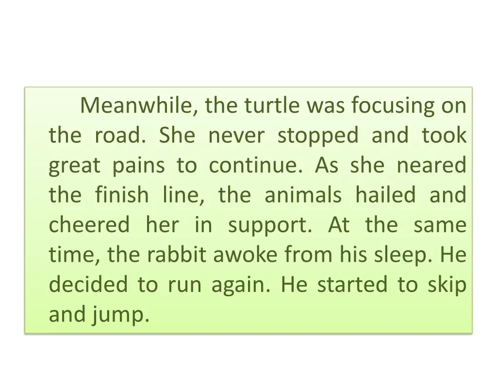 meanwhile the turtle was focusing on the road