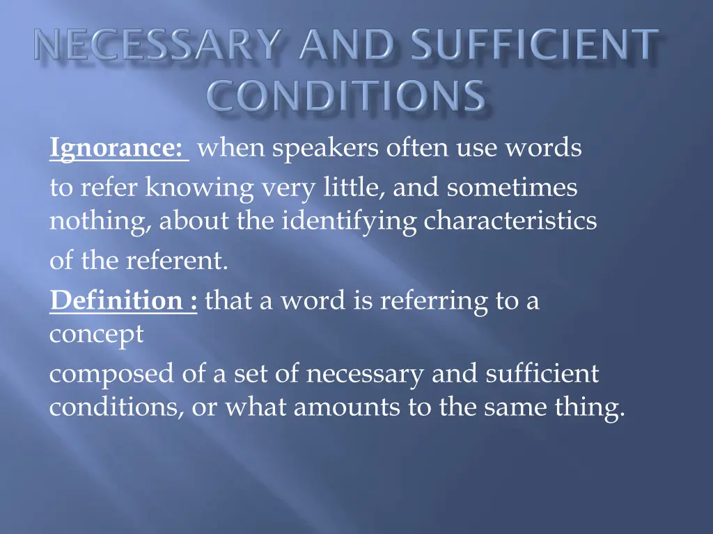 ignorance when speakers often use words to refer