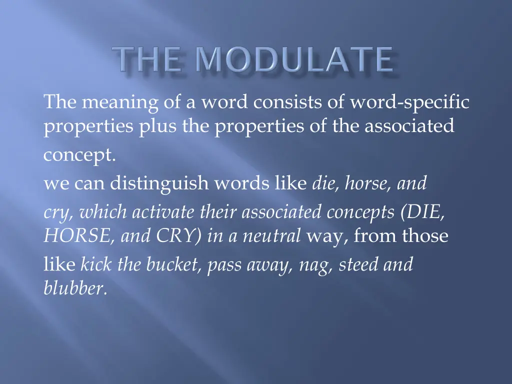 the meaning of a word consists of word specific