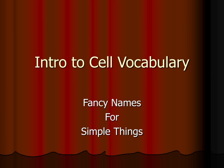 intro to cell vocabulary