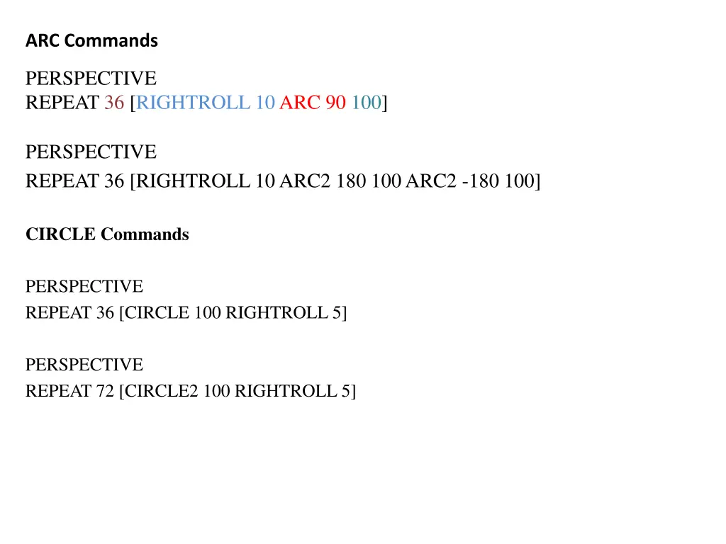 arc commands