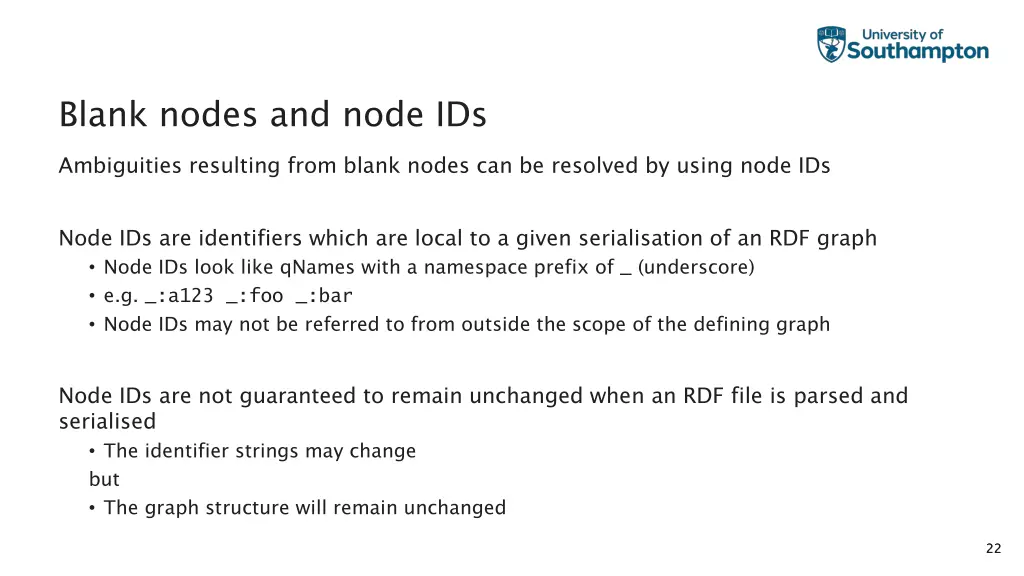 blank nodes and node ids