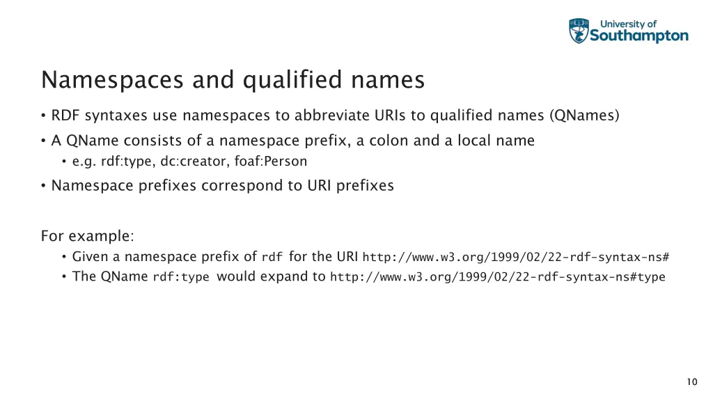 namespaces and qualified names