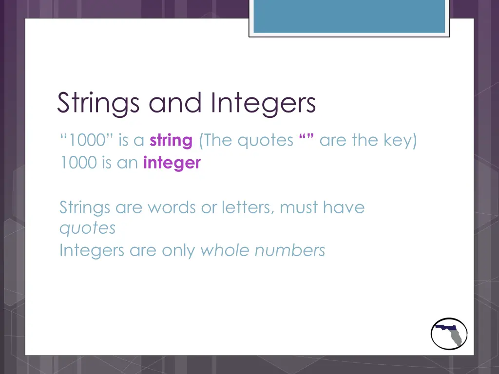 strings and integers 1