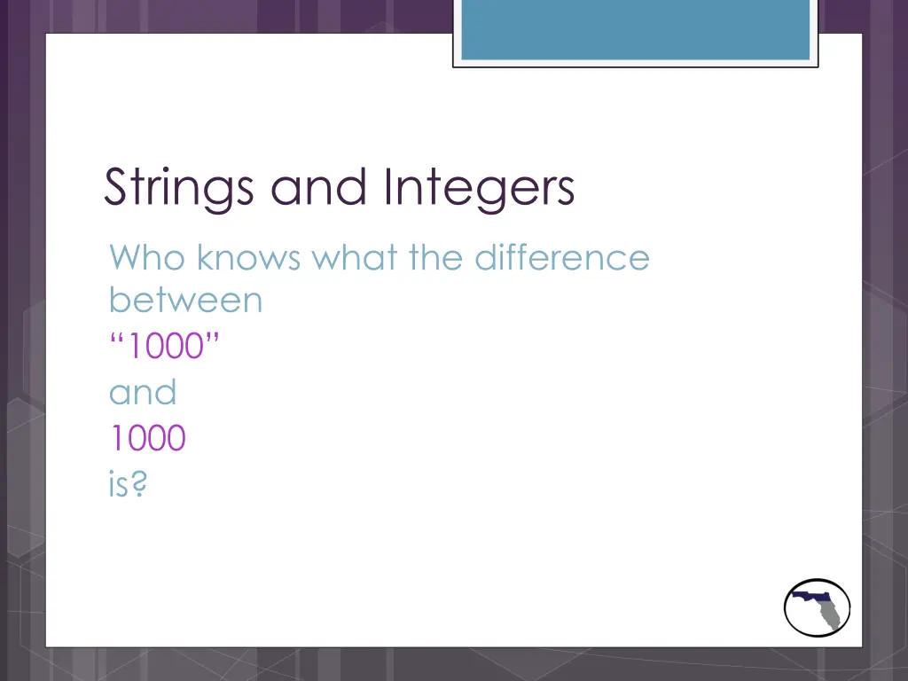 strings and integers