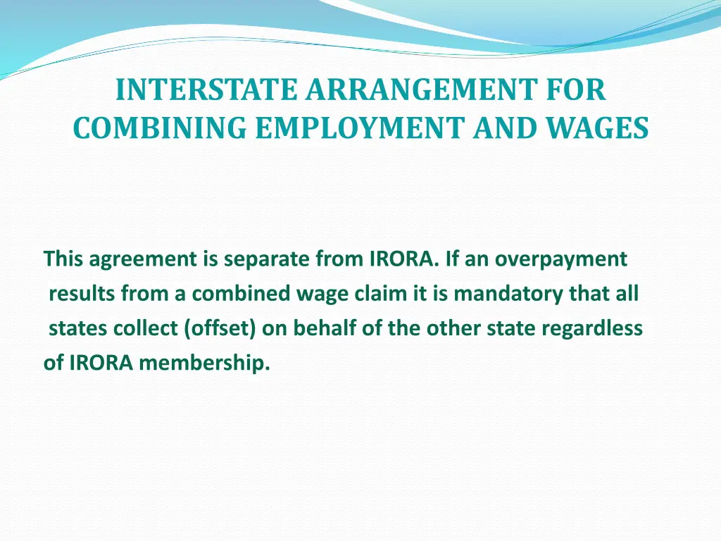 interstate arrangement for combining employment