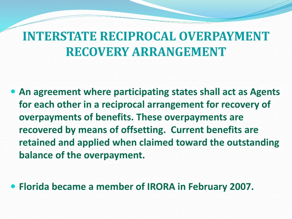 interstate reciprocal overpayment recovery