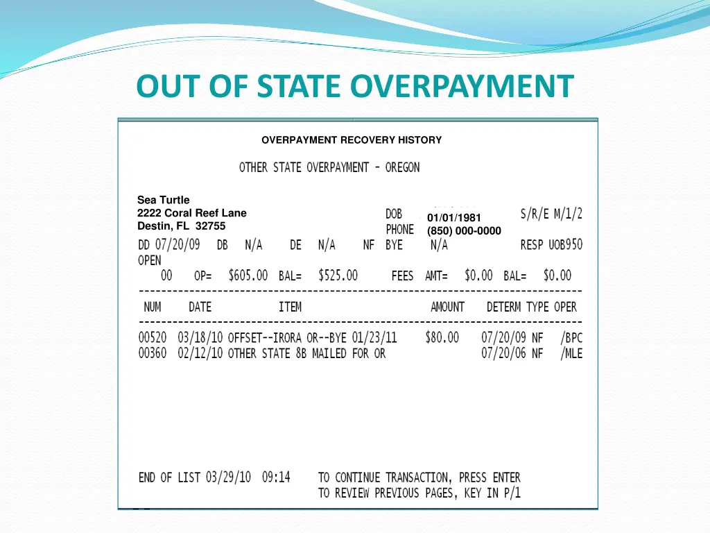 out of state overpayment