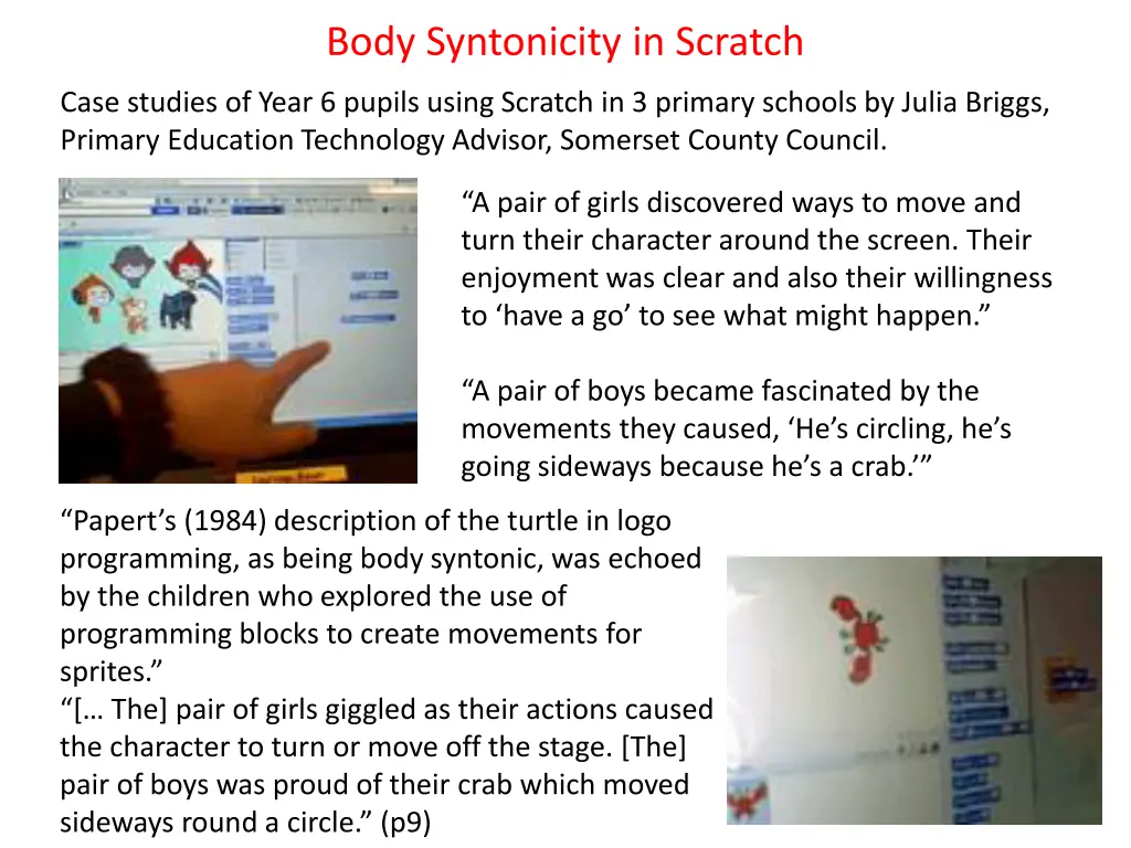 body syntonicity in scratch