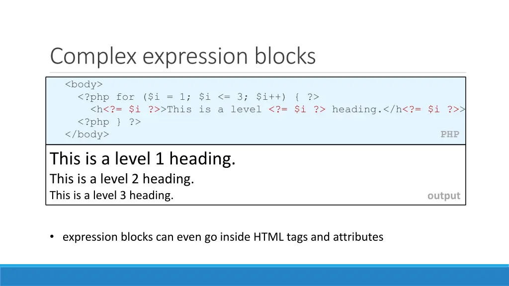 complex expression blocks