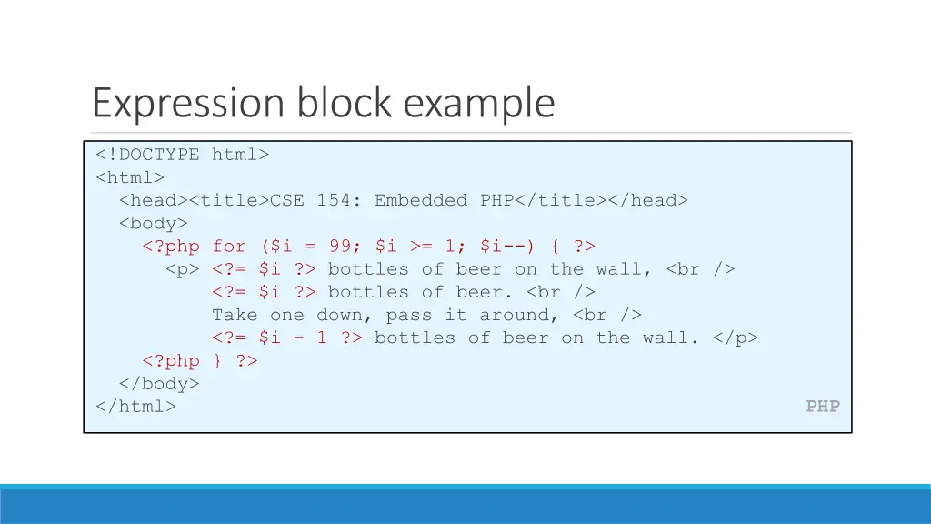 expression block example