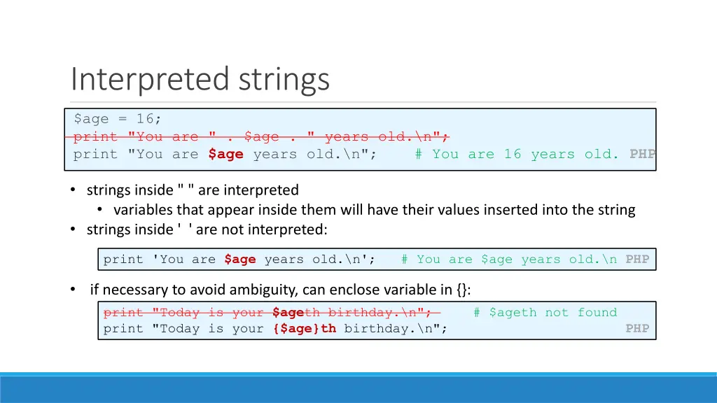 interpreted strings