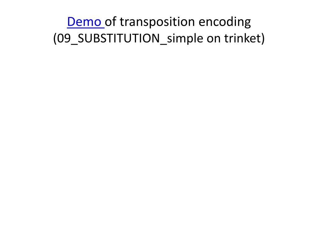 demo of transposition encoding 09 substitution