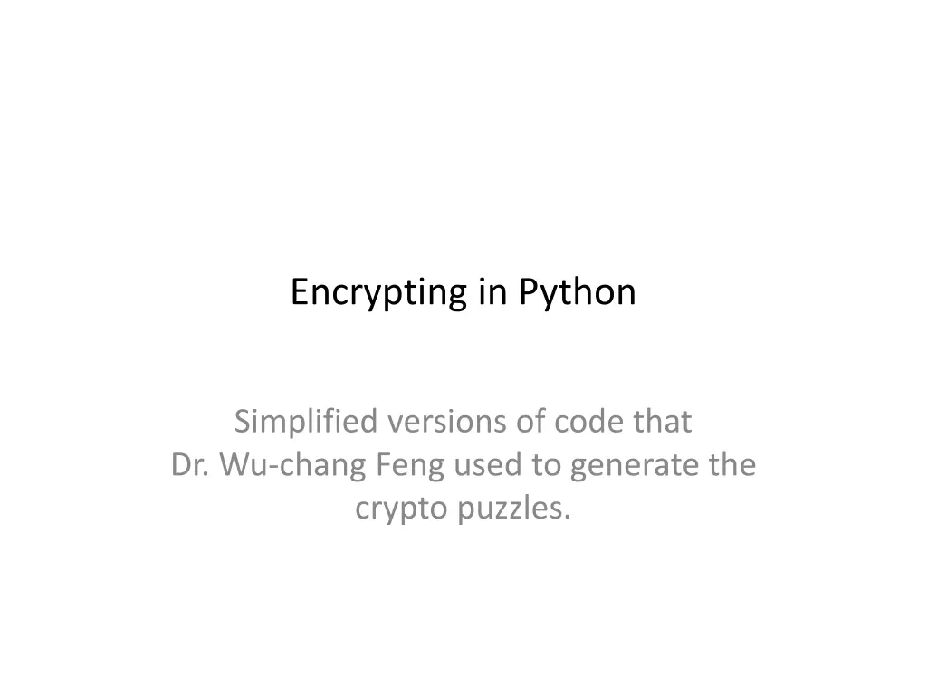 encrypting in python