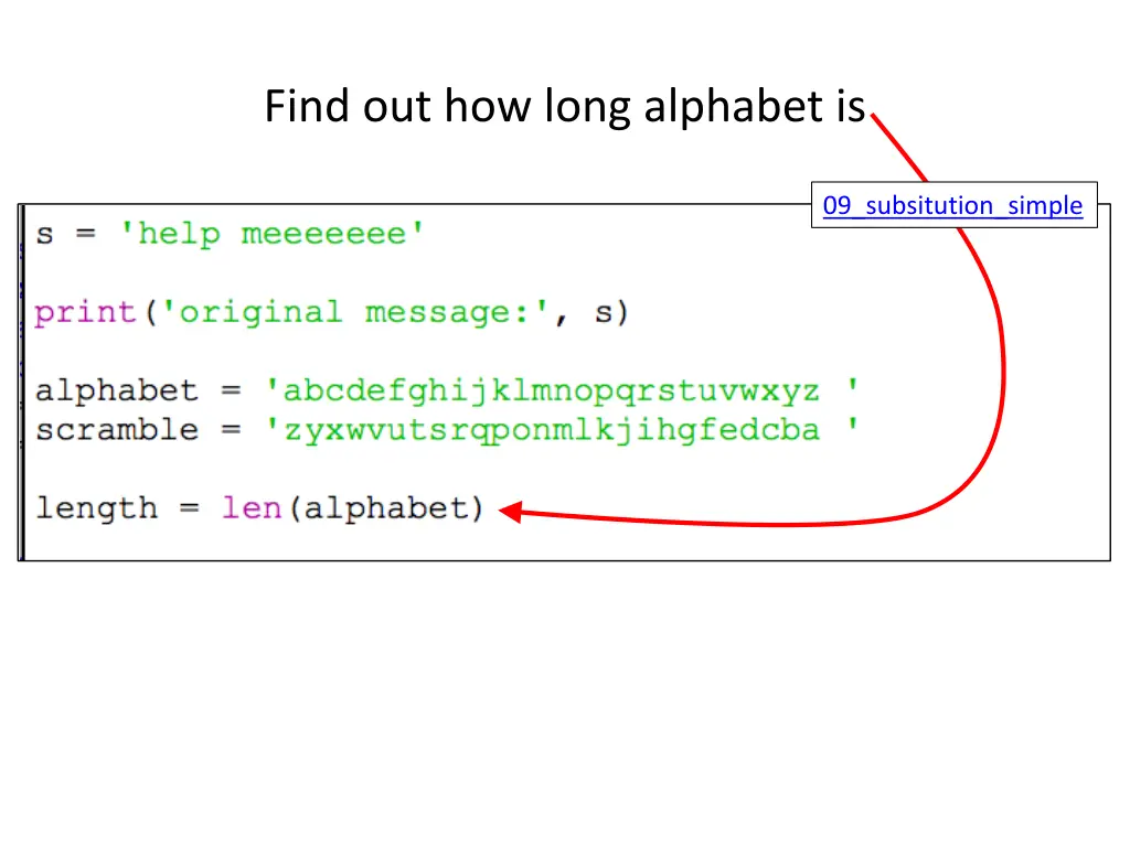 find out how long alphabet is