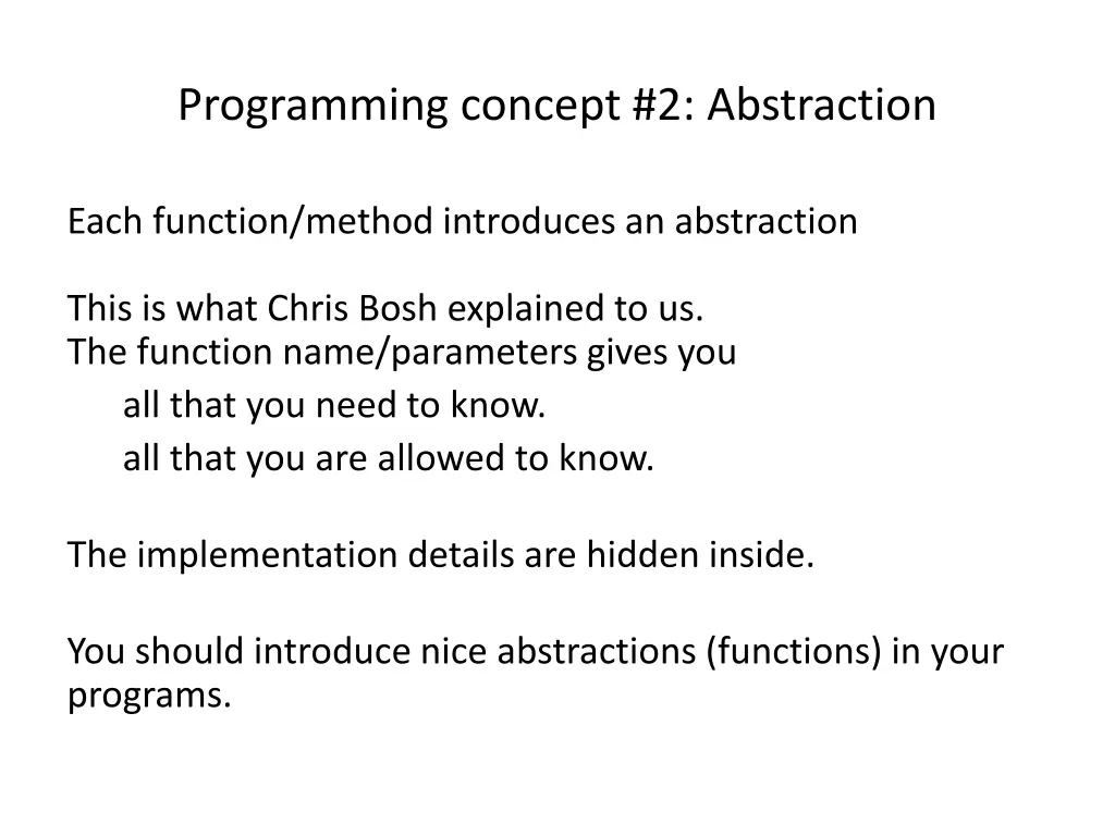 programming concept 2 abstraction