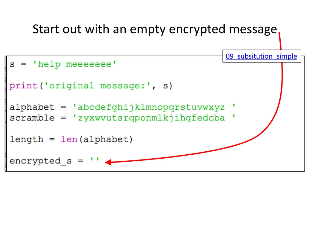 start out with an empty encrypted message