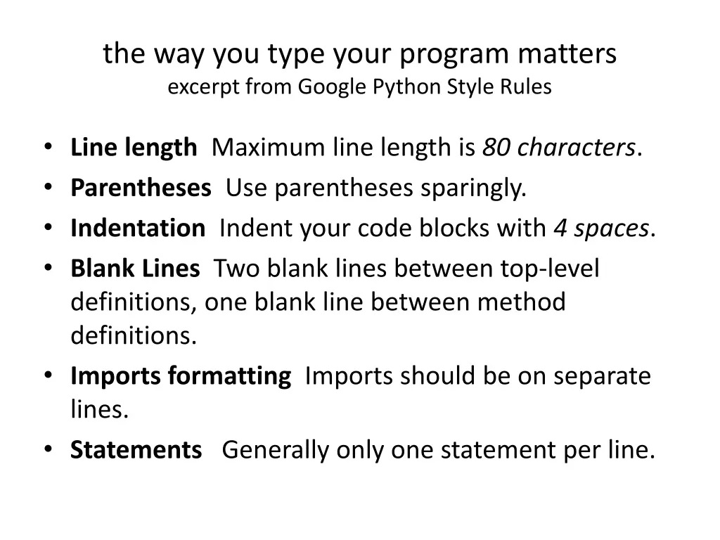 the way you type your program matters excerpt