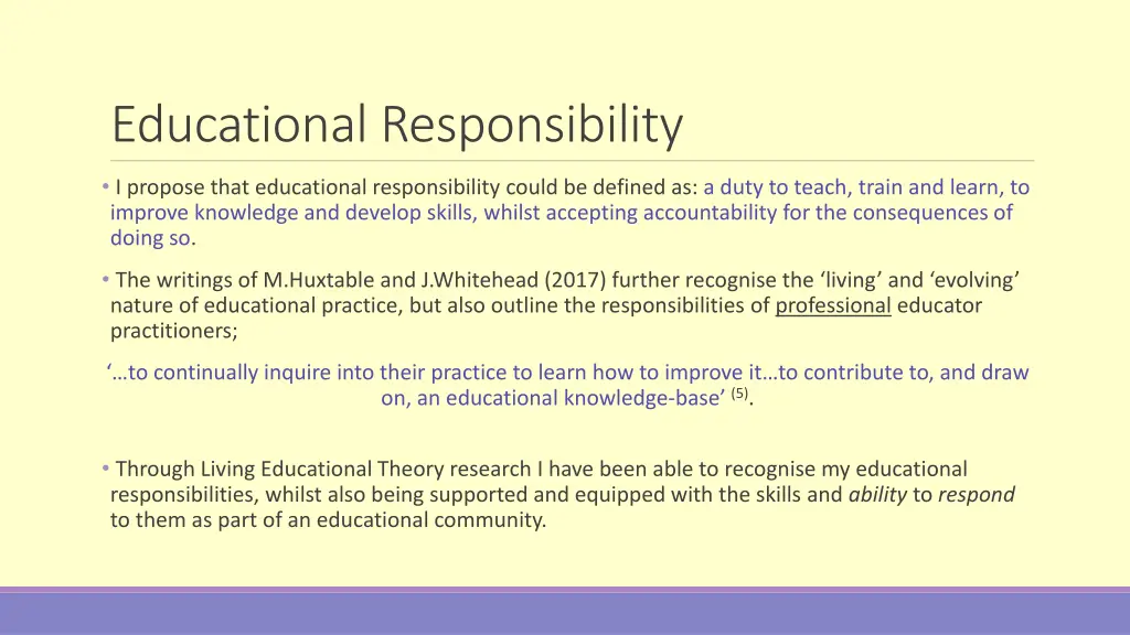 educational responsibility