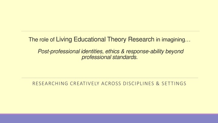 the role of living educational theory research