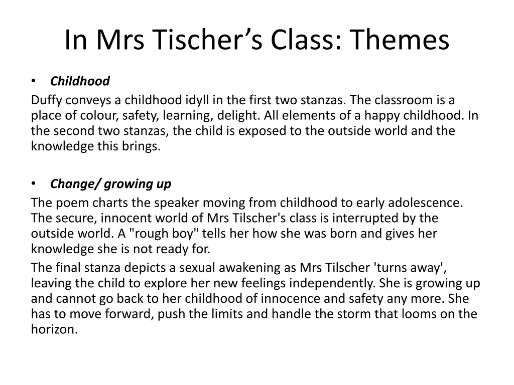 in mrs tischer s class themes