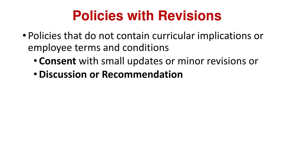 policies with revisions