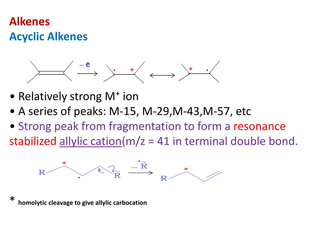 alkenes acyclic alkenes