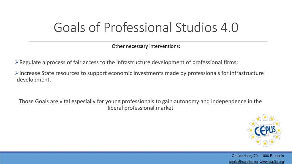 goals of professional studios 4 0 1