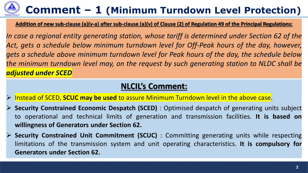 comment 1 minimum turndown level protection