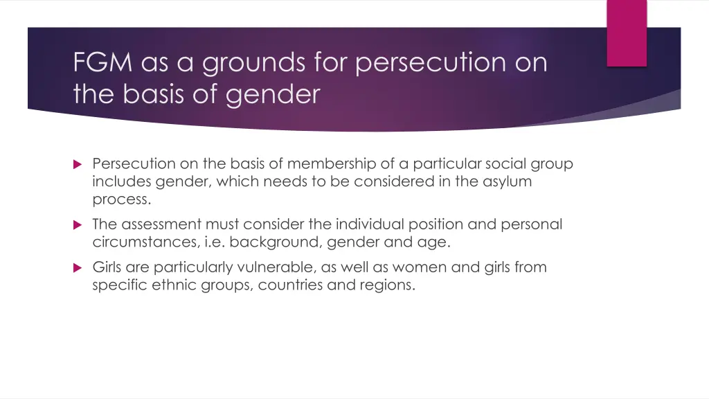 fgm as a grounds for persecution on the basis