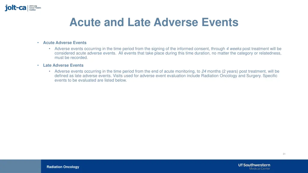 acute and late adverse events