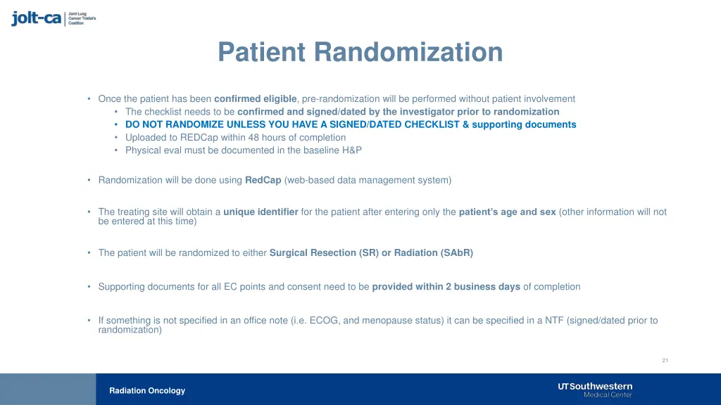 patient randomization