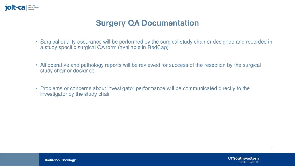 surgery qa documentation