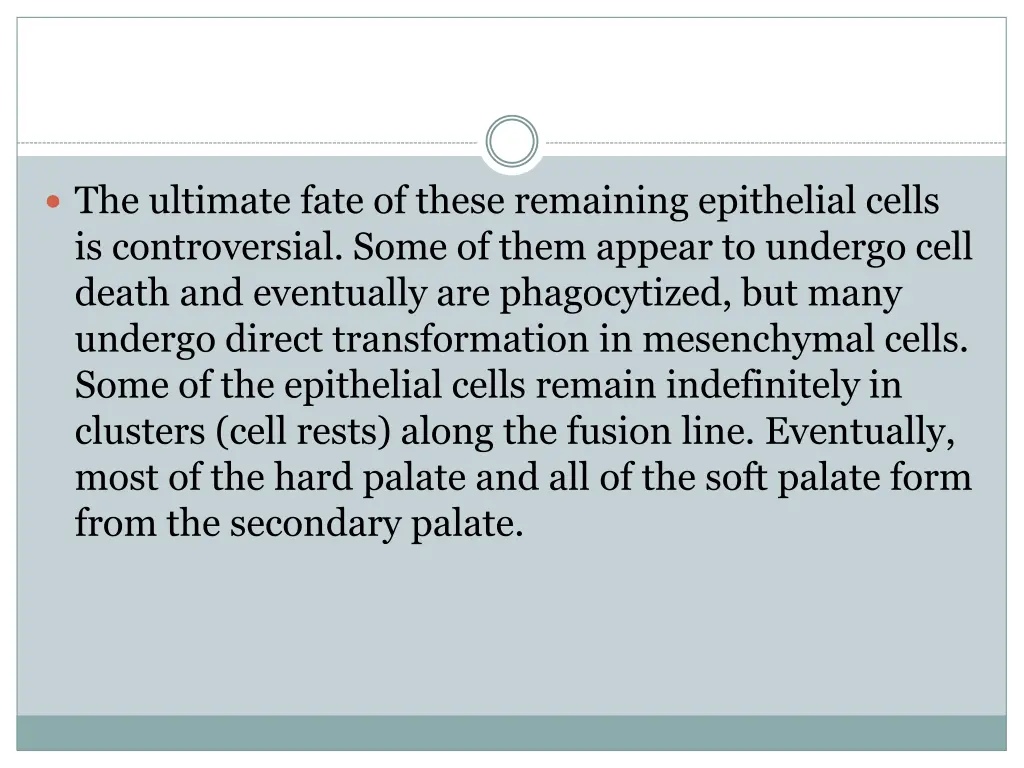 the ultimate fate of these remaining epithelial