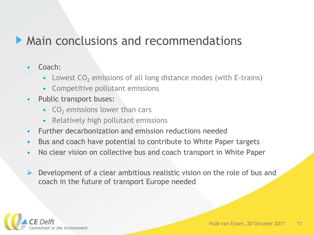 main conclusions and recommendations