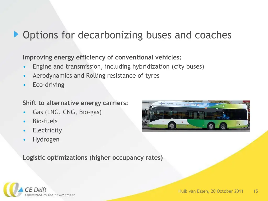 options for decarbonizing buses and coaches