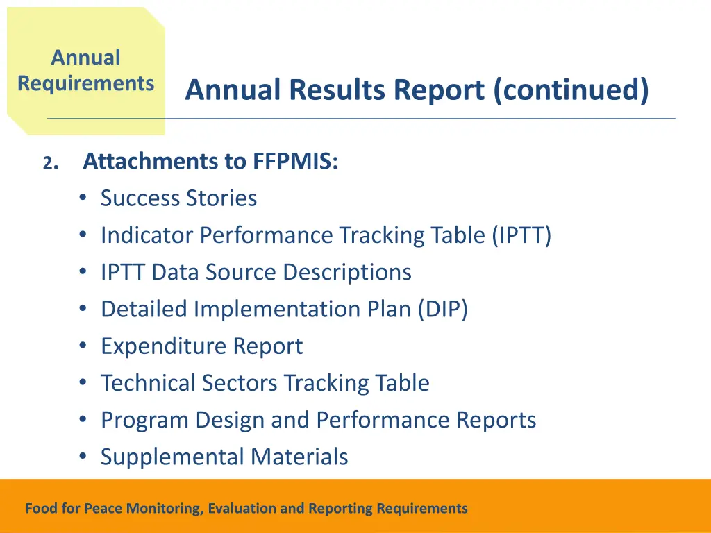 annual requirements 2