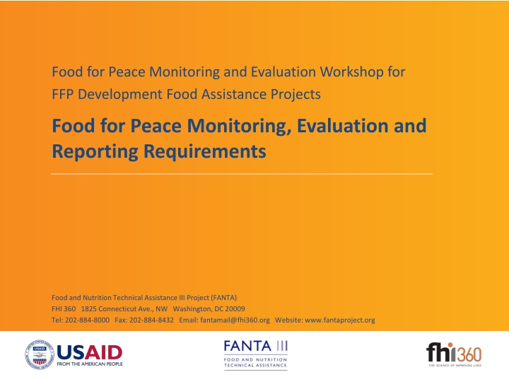 food for peace monitoring and evaluation workshop