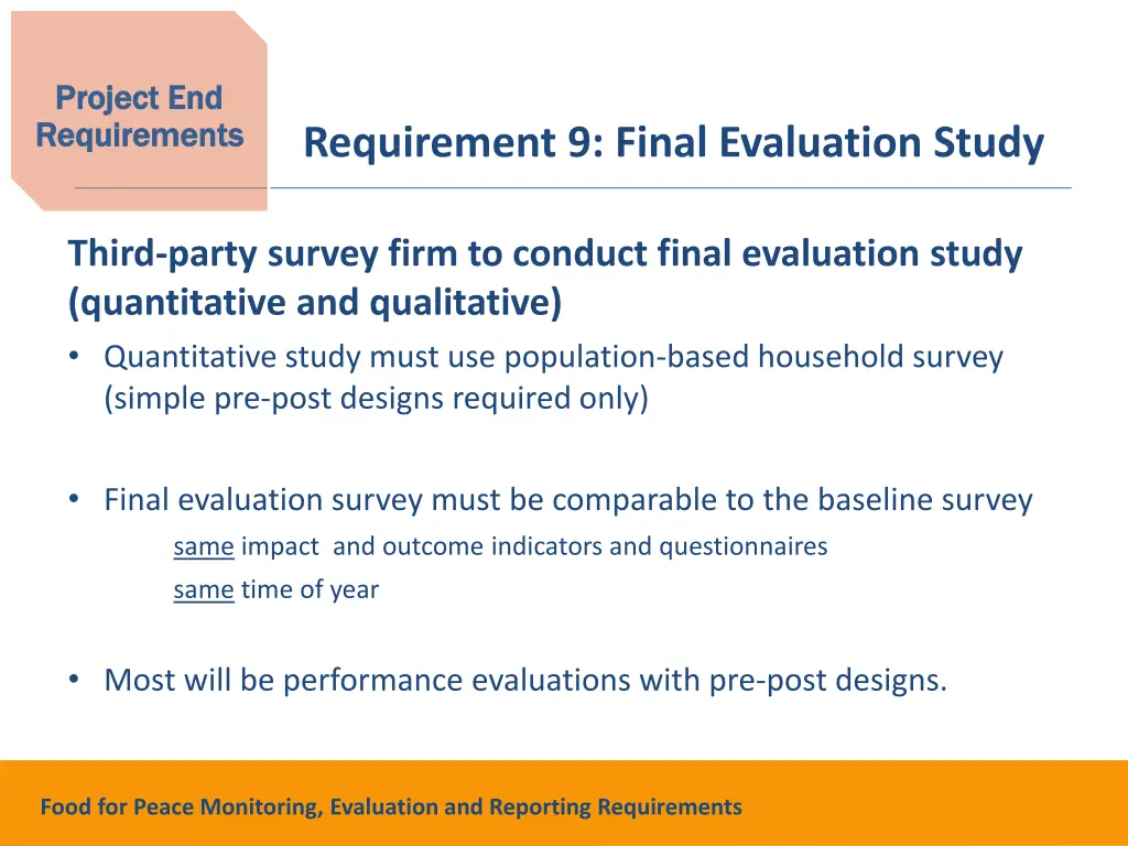 project end project end requirements requirements