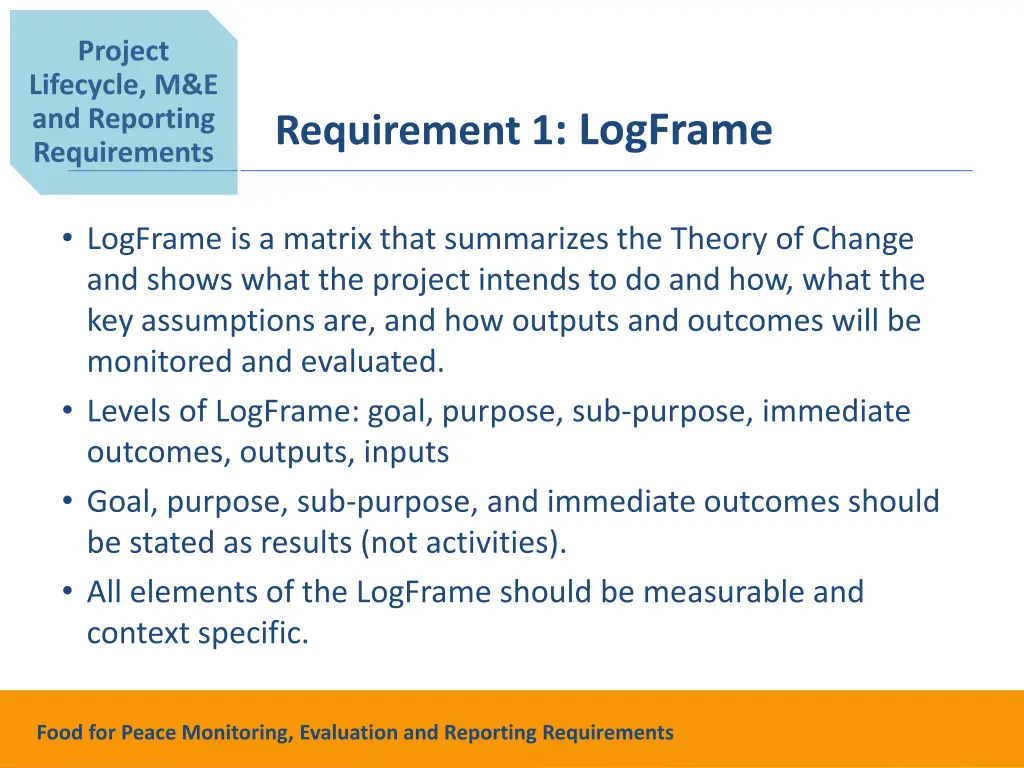 project lifecycle m e and reporting requirements 2