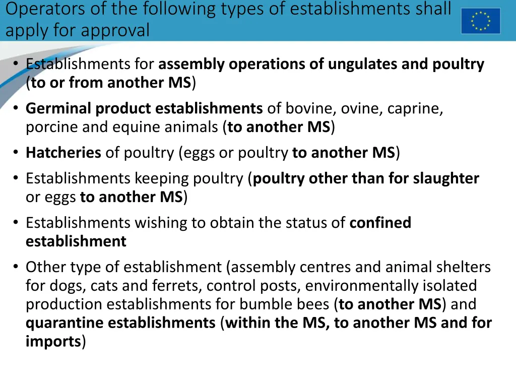 operators of the following types