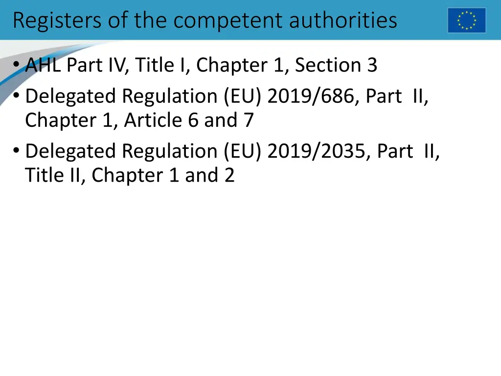 registers of the competent authorities