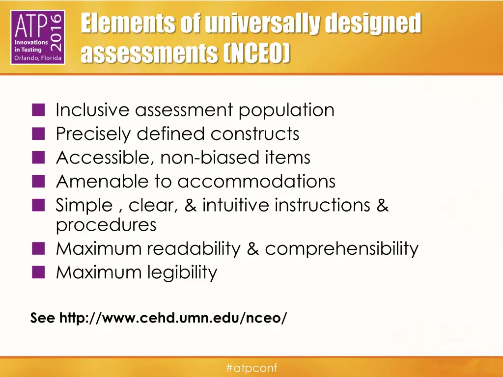 elements of universally designed assessments nceo