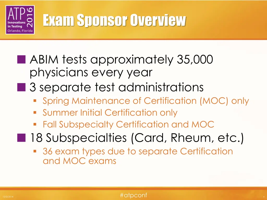 exam sponsor overview