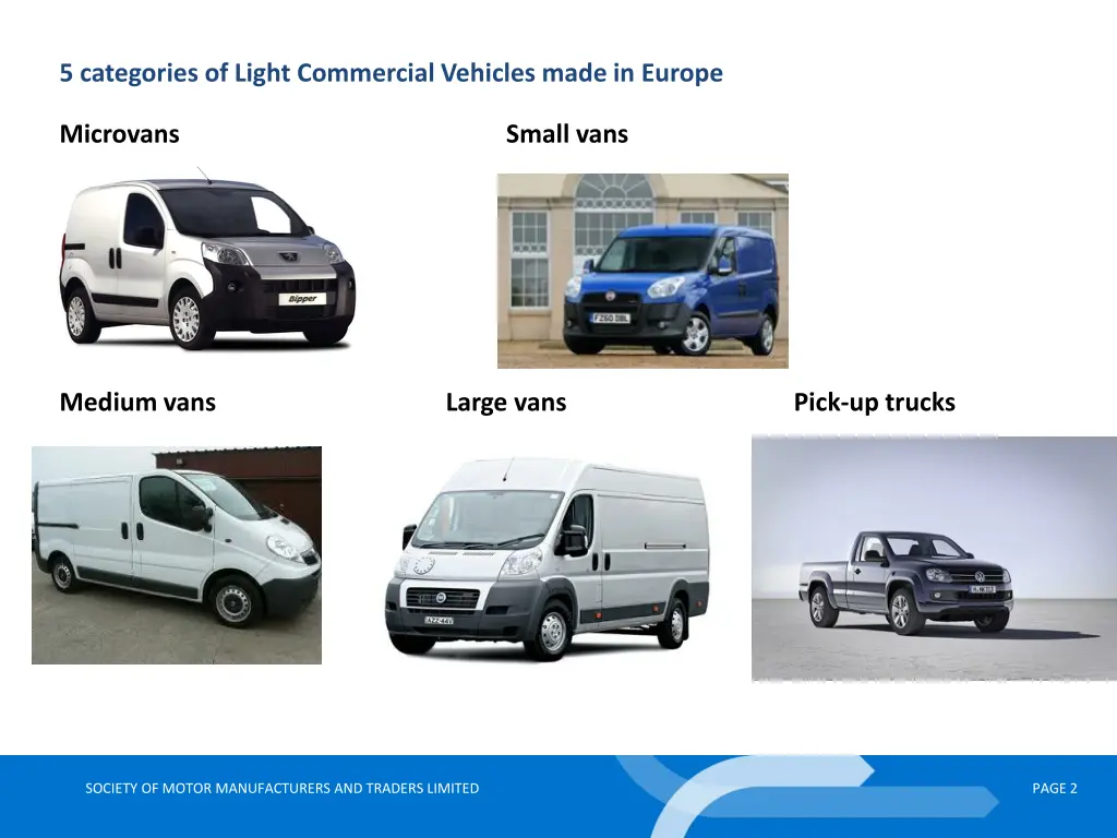 5 categories of light commercial vehicles made