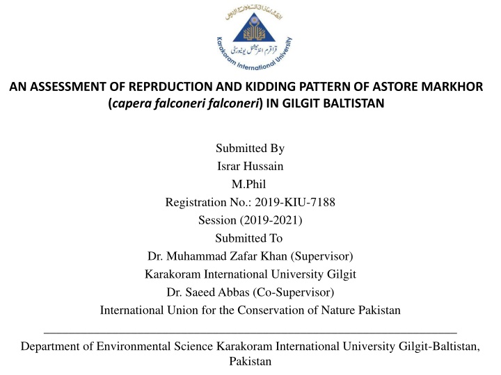 an assessment of reprduction and kidding pattern