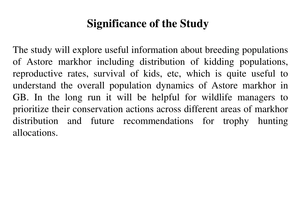 significance of the study