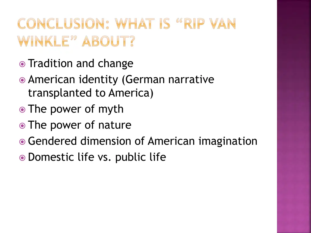 conclusion what is rip van winkle about