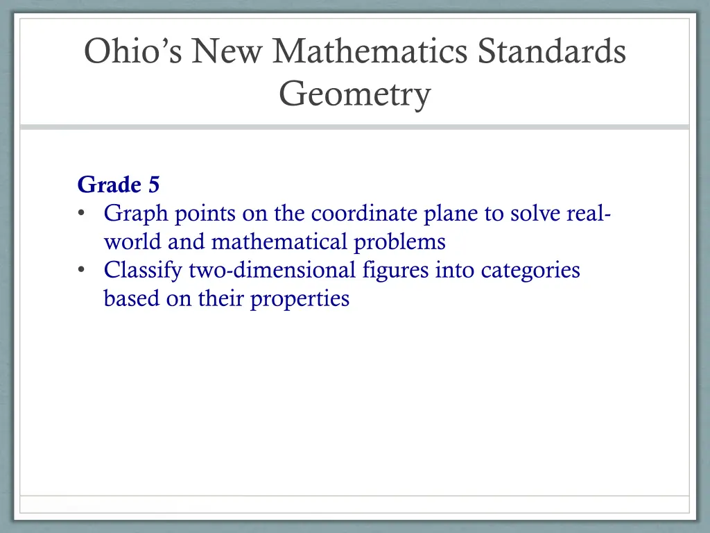 ohio s new mathematics standards geometry 1